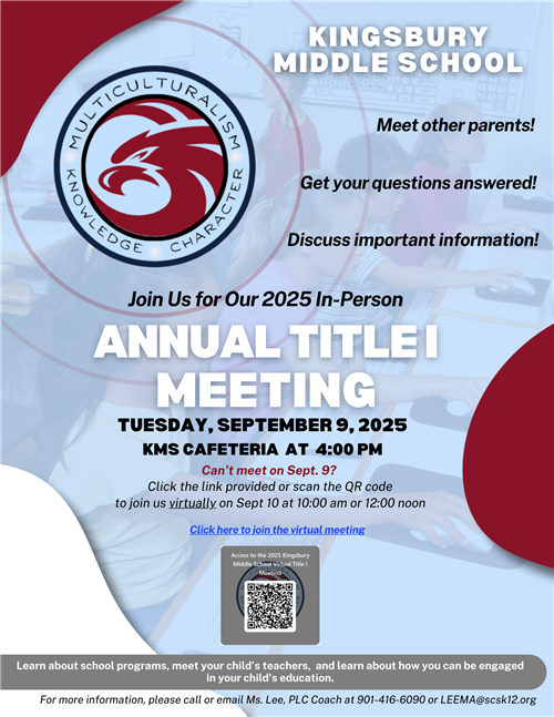 Annual Title I Meeting Flyer